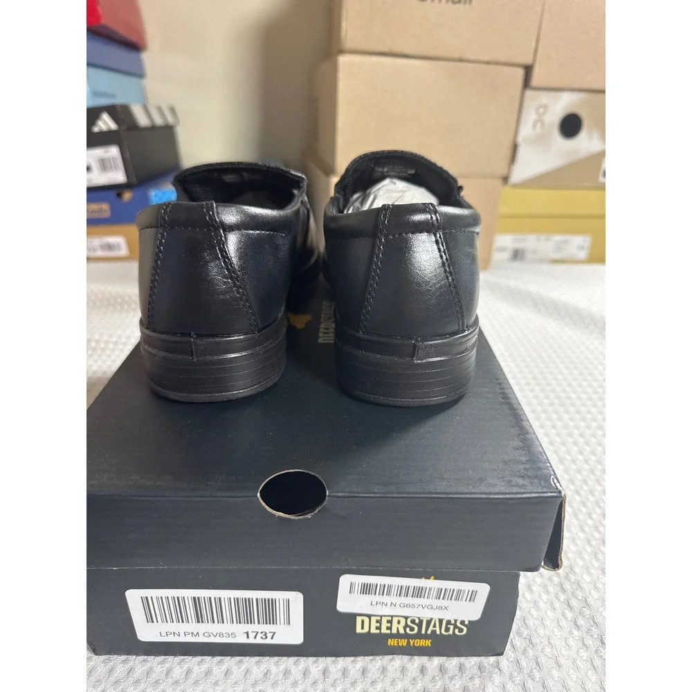 Deer Stags Loafers Boys 4M Bold Black Textured NIB